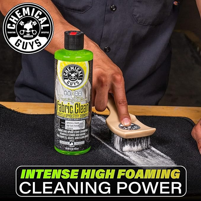 Chemical Guys Foaming Citrus Fabric Clean Carpet & Upholstery Cleaner (Car Carpets, Seats & Floor Mats), Safe for Cars, Home, Office, & More, Extra Large Size 32 fl oz, Citrus Scent - CWS20332
