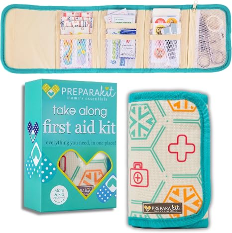 Travel First Aid Kit for Kids - Mini Car, Purse, Backpack, or Diaper Bag 75 Piece Medicine Includes All Essential Medica