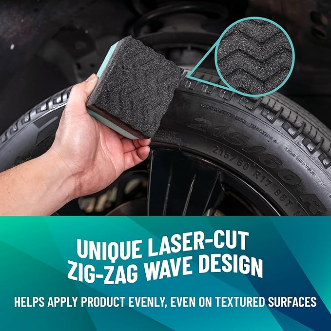 Chemical Guys Wonder Wave Durafoam Tire Shine Applicator Pads - Foam Pads for Applying Tire Dressings, Protectants, Wax, Polish and Car Detailer Products for Trucks and SUVs - 2 Pack