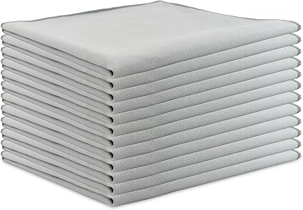 Arkwright Microfiber Suede Glass Cloths - (Pack of 12) Absorbent Dish Drying Cloth, Cleaning Towel Set Perfect for Home,