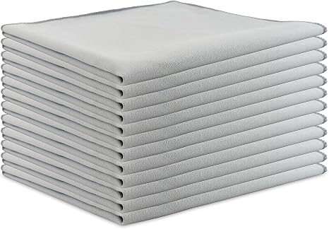 Arkwright Microfiber Suede Glass Cloths - (Pack of 12) Absorbent Dish Drying Cloth, Cleaning Towel Set Perfect for Home,