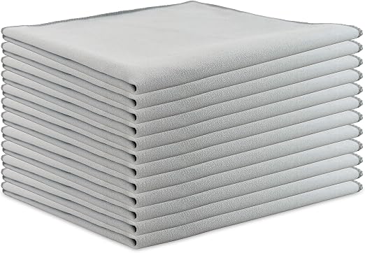 Arkwright Microfiber Suede Glass Cloths - (Pack of 12) Absorbent Dish Drying Cloth, Cleaning Towel Set Perfect for Home,