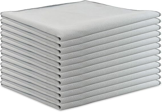 Arkwright Microfiber Suede Glass Cloths - (Pack of 12) Absorbent Dish Drying Cloth, Cleaning Towel Set Perfect for Home,