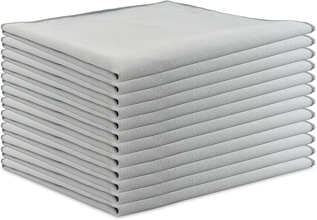 Arkwright Microfiber Suede Glass Cloths - (Pack of 12) Absorbent Dish Drying Cloth, Cleaning Towel Set Perfect for Home,