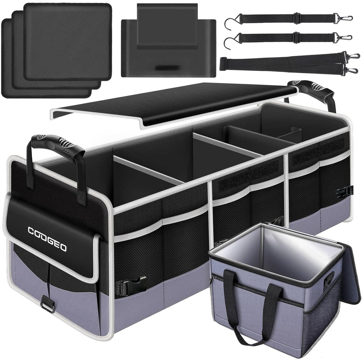 Car Trunk Organizer with Portable Leak Proof Cooler Bag