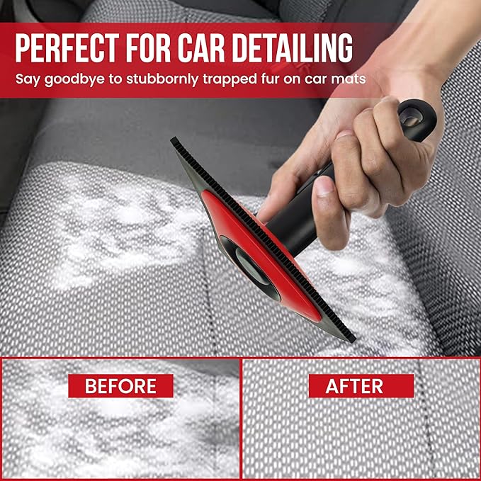 Triangle Pet Hair Remover with 3 Cleaning Modes- Innovative Dog Hair Remover for Car, Clothes, Carpet, & Furniture- Ergonomic Lint Remover for Couch- Pet Fur Remover Tool- Pet Hair Detailer for Car