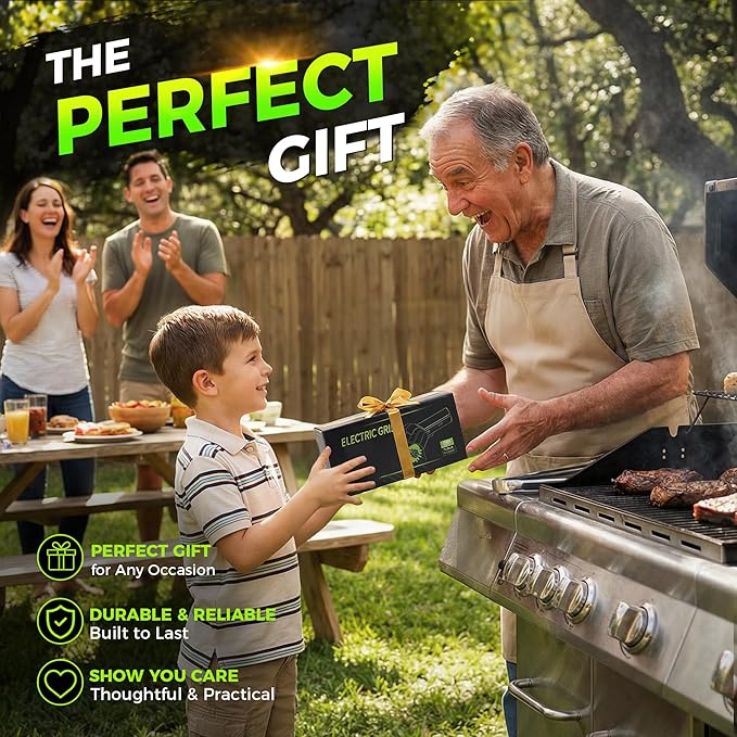 Electric BBQ Grill Brush - Cordless USB Rechargeable Grill Cleaning Brush with High-Speed Motor, Heavy Duty Stainless Steel Bristles, Automatic Barbecue Grate Cleaner Tool, Perfect BBQ Accessories