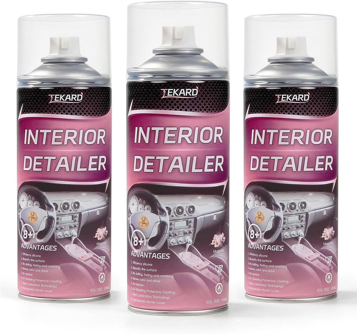 Interior Detailer Spray, Aerosol Car Interior Cleaner, 3 x 15 oz