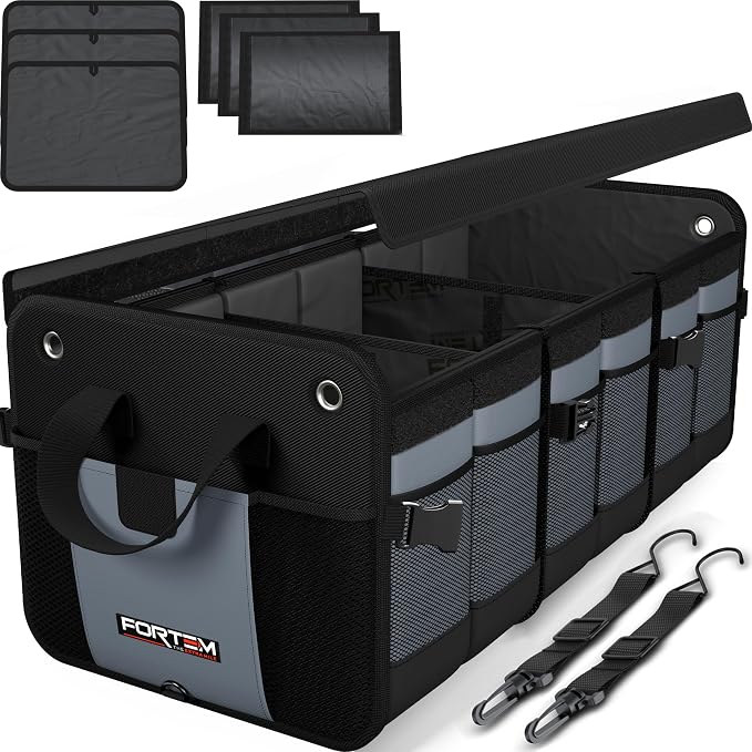 FORTEM Trunk Organizer - Collapsible Car Organizer & Storage Bag for SUVs