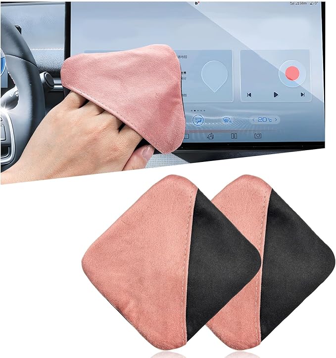 Ohleats Car Screen Cleaner, Microfiber Auto Screen Cleaning Pad, Foldable Touch Screen Cleaner Cloth for Vehicle Dashboard LCD Display, Car Cleaning Kits