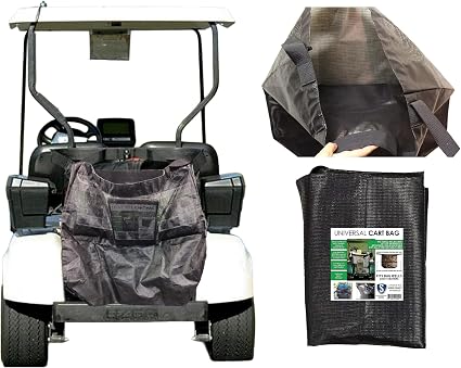Club Clean Universal Cart Bag – Golf Cart Grocery Bag & Storage Carrier – Fits 2 & 4 Seat Golf Carts – Mesh Bag for EZGO