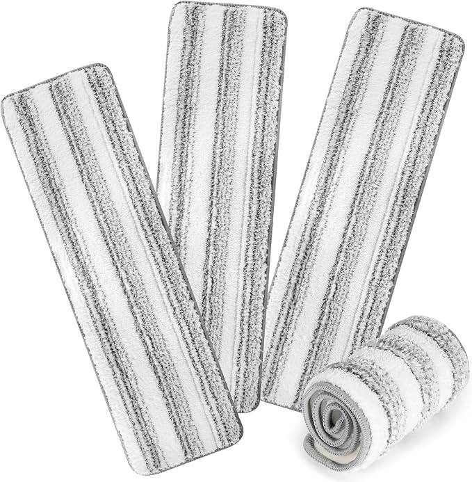 AmaVins 3 Pack Microfiber Cleaning Pads, Reusable Microfiber Mop Pads for 18 Inch Mop, Hardwood Floor Replacement Cleaning Mop Pads, Machine Washes
