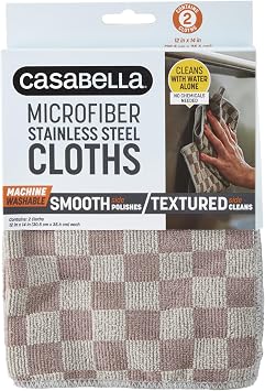 Casabella Microfiber Stainless Steel Cloth,