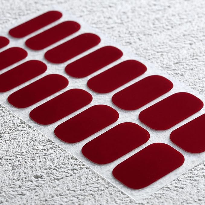 Nail Polish Strips, 32PCS Salon Quality Wraps, Long Lasting Gel Nail Stickers for Women Easy Apply& Remove (Vinery Dark Red)