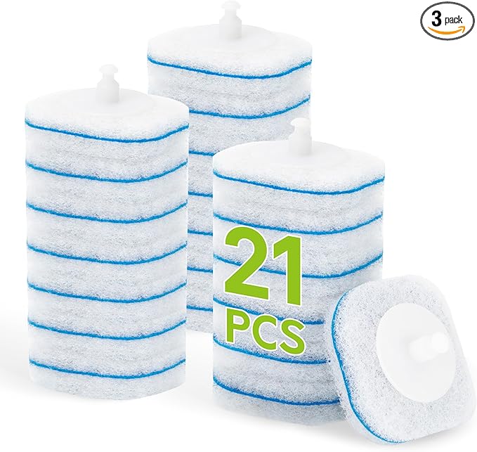 Toilet Bowl Cleaner Wand Refills Compatible with CLOROX, 21 Count Disposable Toilet Brush Refills, Replacement Heads for Toilet Cleaning System