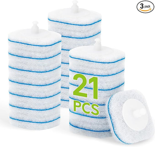 Toilet Bowl Cleaner Wand Refills Compatible with CLOROX, 21 Count Disposable Toilet Brush Refills, Replacement Heads for Toilet Cleaning System