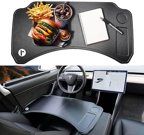 CYBERDESK: Portable Car Table for Tesla Model 3 X Y - Workstation Desk, Dining Tray, Laptop Holder for Remote Work, Eati