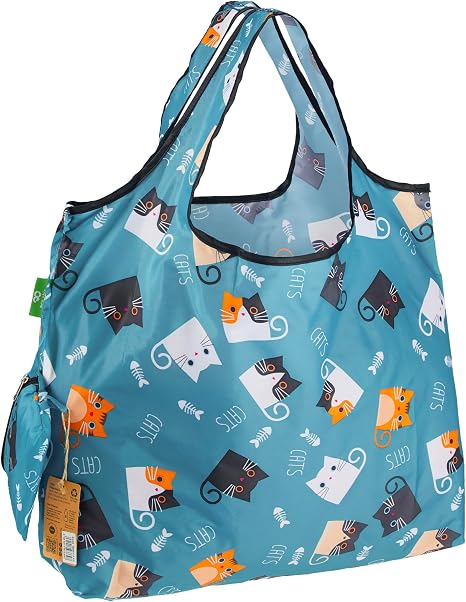 ECO CHIC Foldable Reusable Large Grocery Bags - Foldable Grocery Bags - Lightweight, Recycled & Reusable Shopping Bag - 