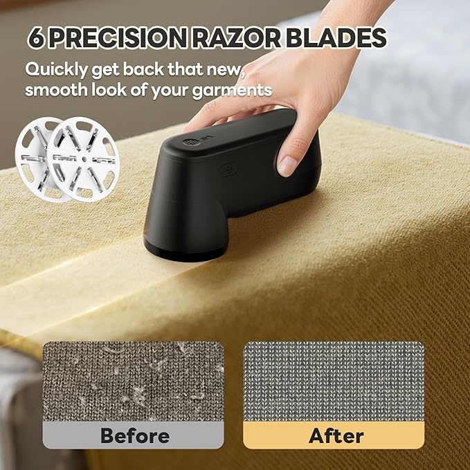 Lint Remover for Clothes Shaver Pill Remover Rechargeable Fabric Shaver 2-Speed with Brush Electric Furinture Shaver for Sweater Lint Ball Remover