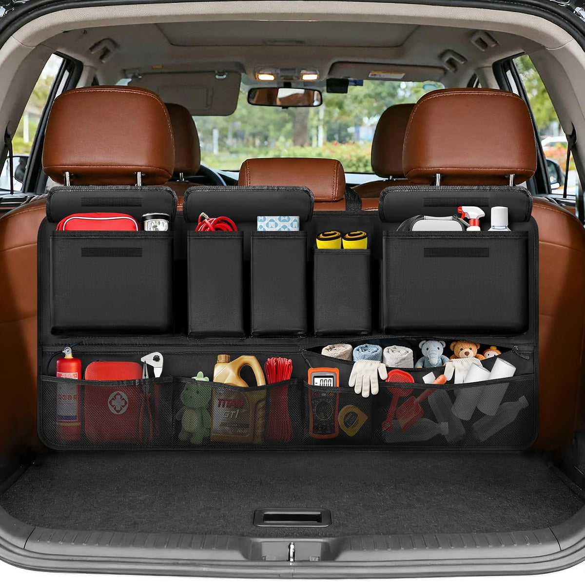 Trunk Organizer for SUV, Car Organizers and Backseat Hanging Storage,Black