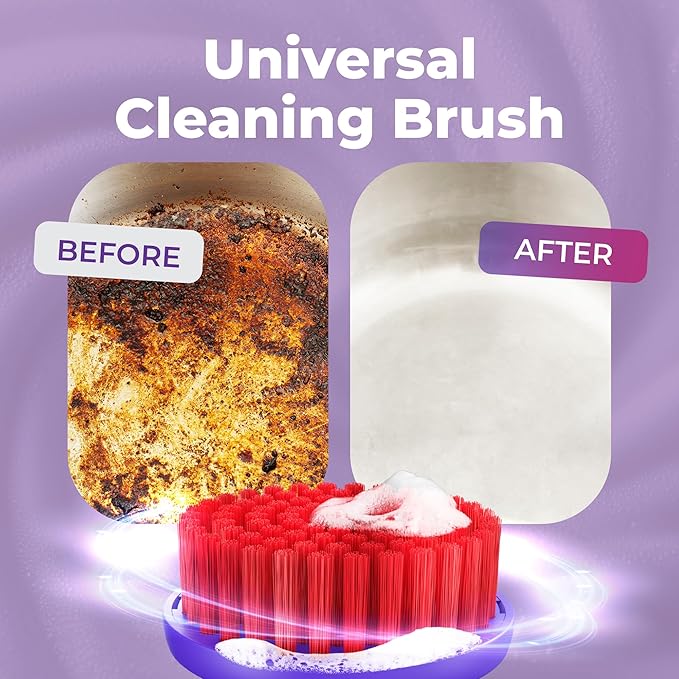 Synoshi PRO Round Brush Set (2 Units) for Electric Spin Scrubber Brush for Bathroom, Shower, Floor and Tiles. Electric Spin Scrubber Heads for Cleaning