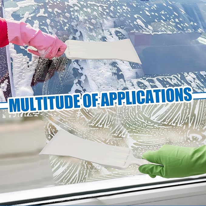 Hovom Car Bulldozer Squeegee, Long Handle Tint Tools, Scrubber Bulldozer Squeegee for Car Window Cleaning/Vinyl Wrap/Snow Frost Ice Removal, Automotive Flat Glass Tint Squeegees (1PCS: White)