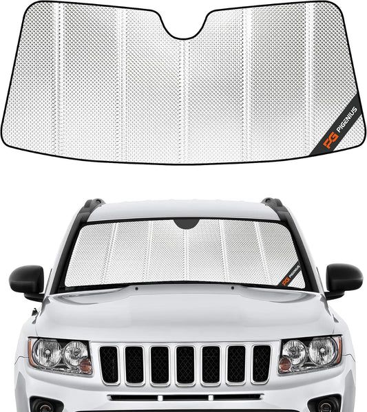 Pigenius Windshield Sun Shade for 2022-2025 Jeep Compass. Front Window Sunshade with Storage Bag