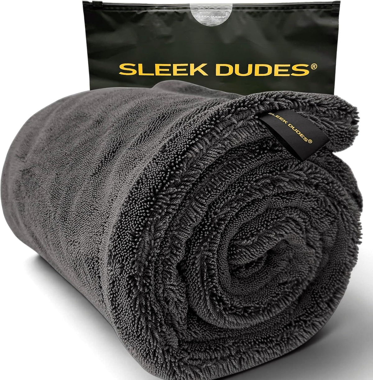 Sleek Max Dry 2K - 2000GSM Microfiber Car Drying Towel, 20x31in, Grey
