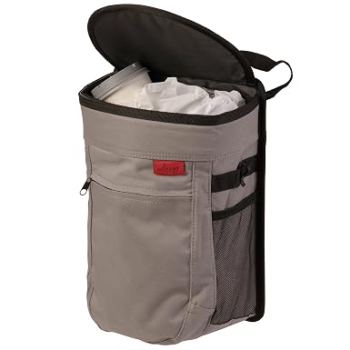 Lusso Gear Spill-Proof Car Trash Can - Leakproof Liner & Flip-Top Lid Auto Trash Can - Hangs in Trucks & SUVs as Trunk O