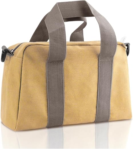 Small Tool Bag, Canvas Tool Storage Bag, Large Capacity Multipurpose Zipper Soft Tote Organizer Pouch for Electrician, P