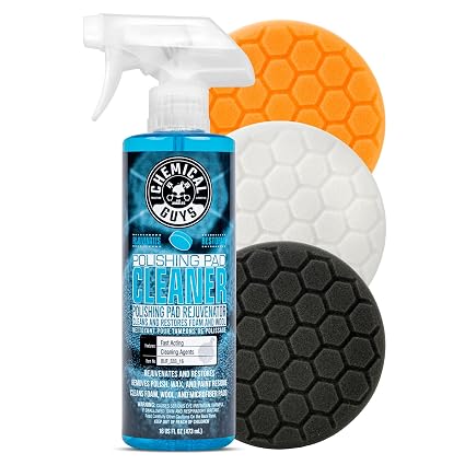 Chemical Guys, 5.5 in Foam Buffing Pad Kit, 3 Pads & Pad Cleaner, 4-Piece