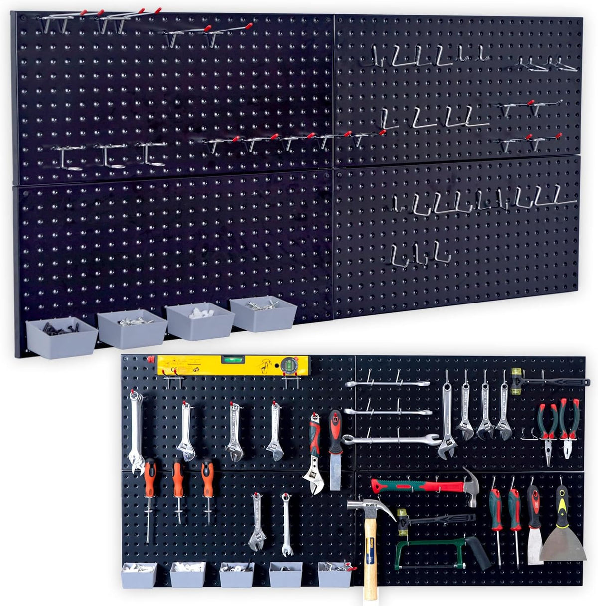 Garage Pegboard Storage Organizer - 48pcs Pegboard Hooks Set