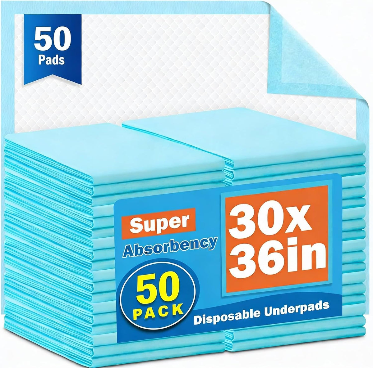 50 Count Disposable Beds Pads for Adult (30" x 36"), Super Absorbent