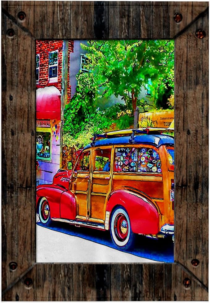 3dRose SpiritualAwakenings_Classic Cars - Woody Classic Surfing Car - Towels (twl-167050-1)