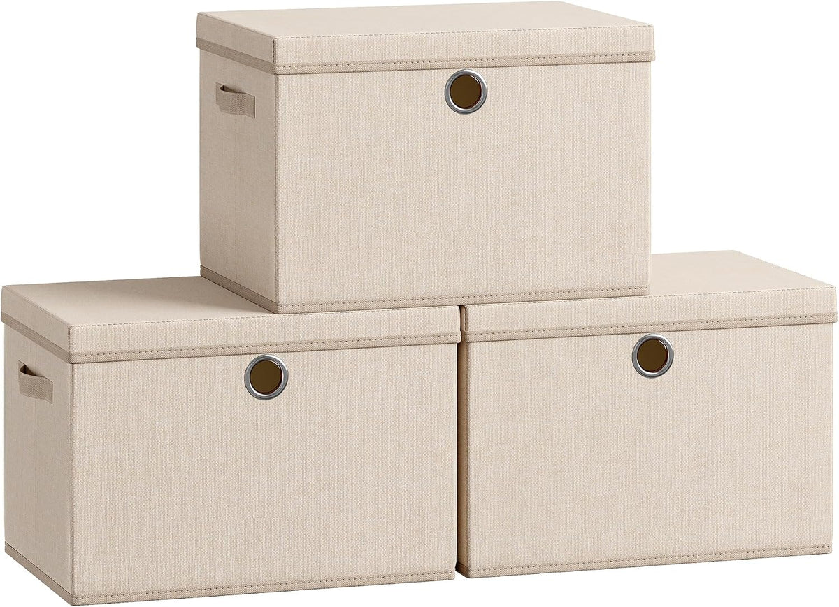 Storage Bins with Lids, 3 Pack, 41 Quart Fabric Storage Boxes