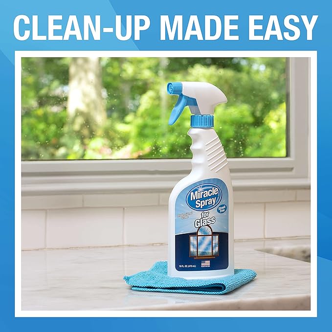 MiracleSpray for Glass -16 Fl Oz - Streak Free Cleaning Spray for Mirrors, Windows, Kitchen, Home, and Auto