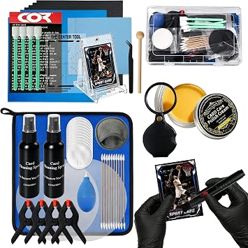Card Care Cleaning Kit, 21 in 1 Card Cleaning and Polishing Restoration Kit, Trading Card Cleaning 10 Inch Box with Clea