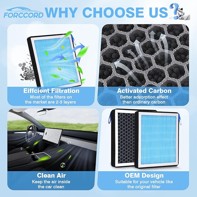 2-Pack HEPA Cabin Air Filter Fits for Toyota Camry/Corolla/4Runner Sienna Tundra RAV4 Lexus RX350 Activated Carbon Cabin Filter Replacement CF10285 Car Accessories