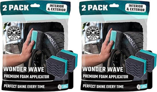 Chemical Guys Wonder Wave Durafoam Tire Shine Applicator Pads - Foam Pads for Applying Tire Dressings, Protectants, Wax, Polish and Car Detailer Products for Trucks and SUVs -, 2 Count (Pack of 4)
