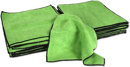 Eurow Microfiber Ultra Absorbent 350 GSM 12” x 12” Cleaning Towels, Lint-Free & Streak-Free, Soft Yet Durable for Home, 