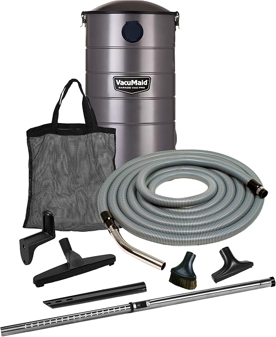 GV30PRO Wall Mounted Garage and Car Shop Vacuum Cleaner with 30 ft. Hose, Tools, and 7 Gallon Bag