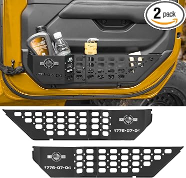 2Pcs Metal Front Door Storage Box for Jeep Wrangler JL JLU 4XE 2018-2024 & Gladiator JT 2020-2024 Interior Storage Expan