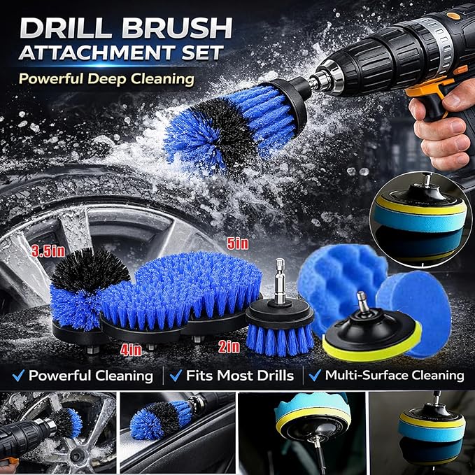 36Pcs Car Detailing Kit, Car Detailing Brush Set, Car Wash Cleaning Kit, Car Detailing Brushes, Professional Car Care Kit for Interior Exterior Wheels, Blue
