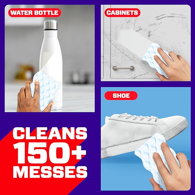 Mr. Clean Magic Eraser Sponge, All Purpose Cleaner, Cleaning Scrubber, Wall, Sneaker, Kitchen, Bathroom, Shower Cleaner, Cleaning Supplies, Melamine Sponge, Cleaning Pads, Extra Durable, 9ct
