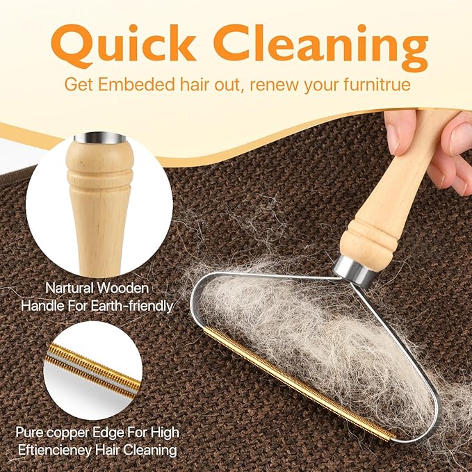 Pet Hair Removal Tool 3 Pack Dog Cat Hair Remover Carpet Scraper Rake Fur Removal Brush Lint Remover Shaver for Car Furniture Couch Green