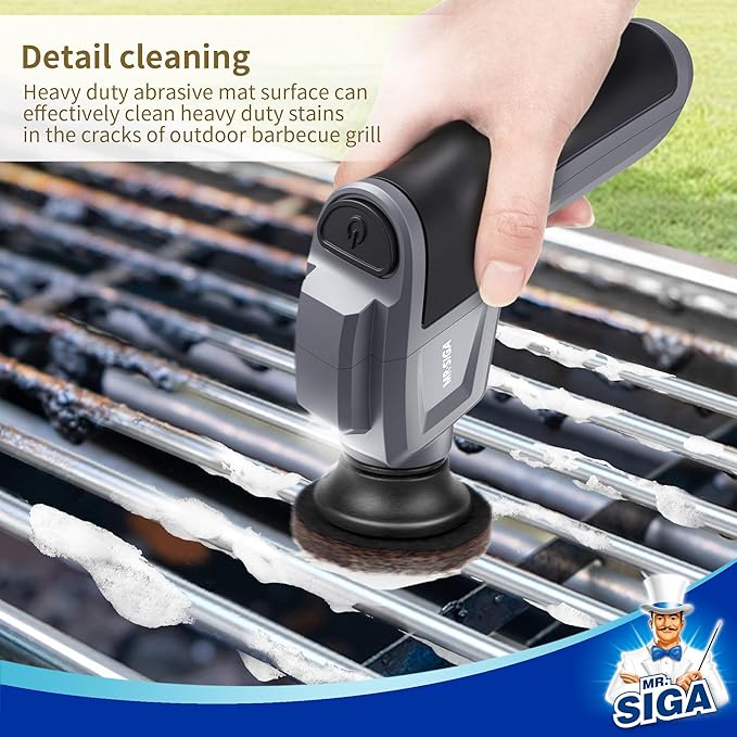 MR.SIGA Abrasive Heavy Duty Pad Refills for Electric Spin Scrubber, 10 Pack