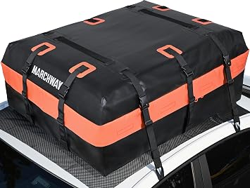 MARCHWAY Waterproof Car Roof Luggage Bag, Weatherproof Soft Shell Rooftop Cargo Carrier Bag for Vehicles with or Without