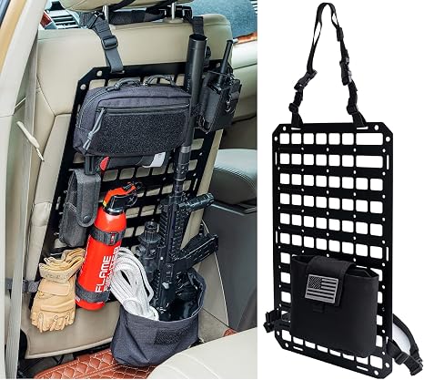 TACNEX Rigid MOLLE Panel for Vehicle Seat Back Organizer Aluminum Alloy Plate for Auto Modular Storage Patrol Car Tactic