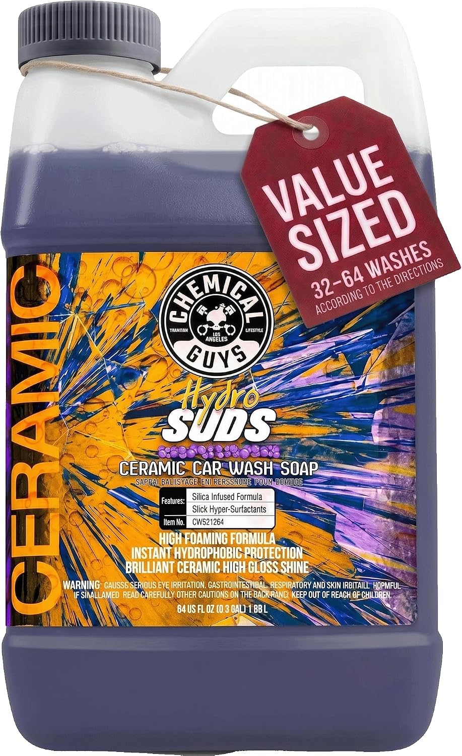 HydroSuds Ceramic High Foaming Car Wash Soap, Berry, 64 oz
