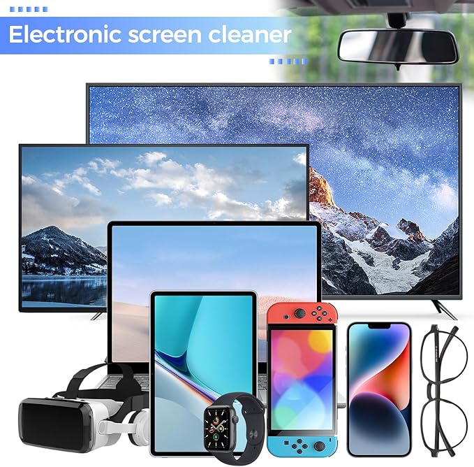 TV Screen Cleaner, Non-Drip Touchscreen Spray with Wiper for CD Disc Laptop Phone Tablet Computer Lens(200ml)